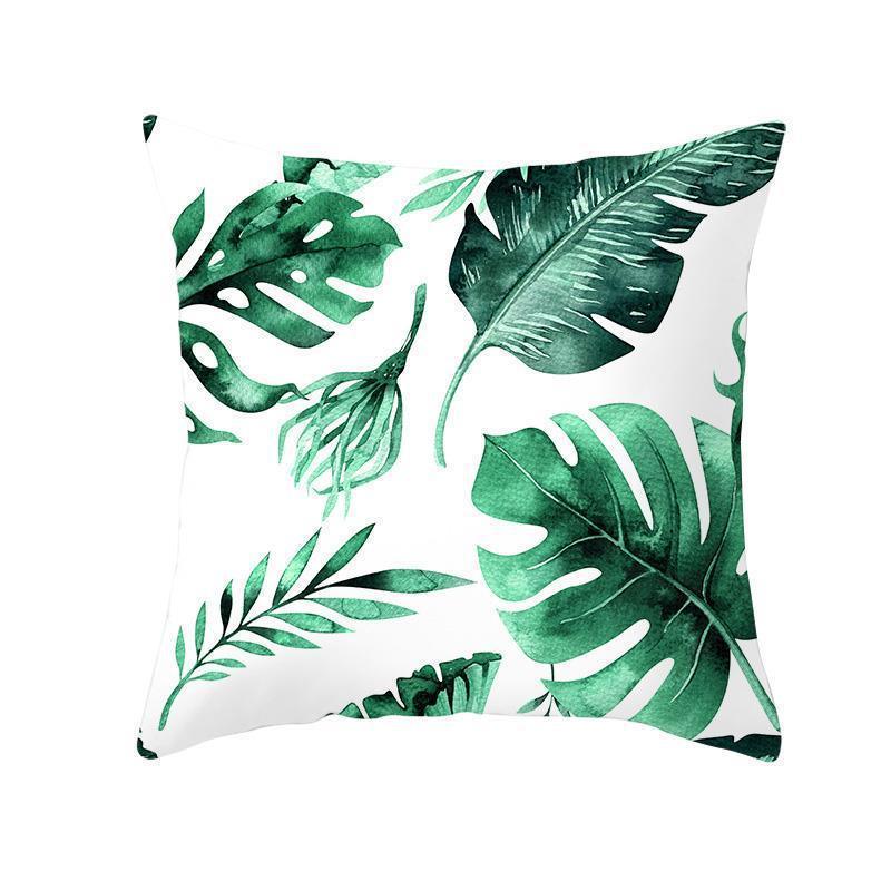 Green Plant Tassel Sofa Pillowcase