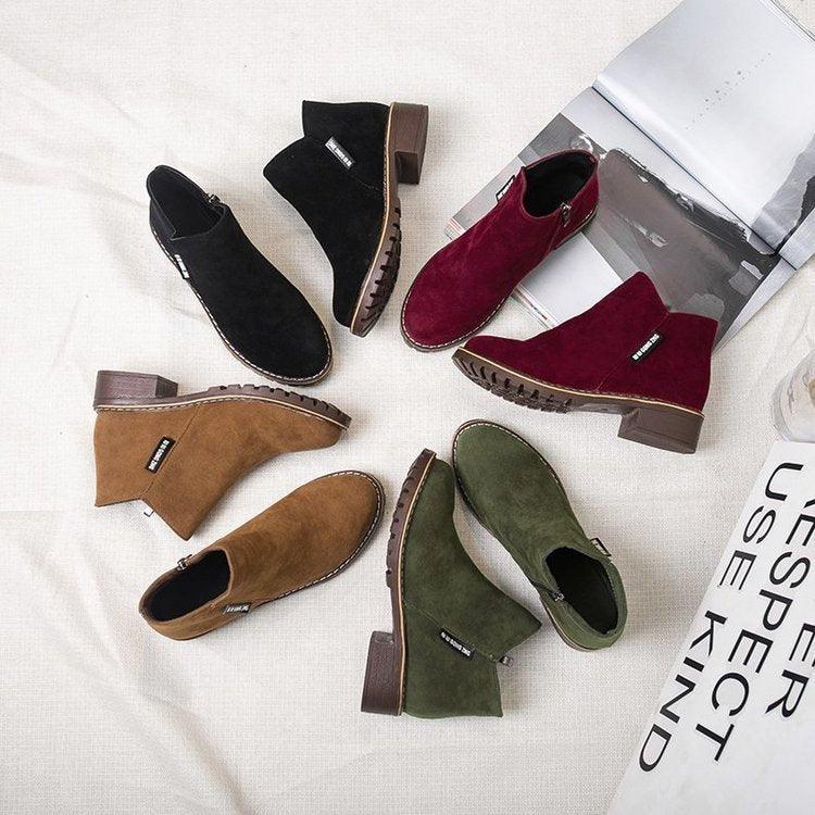 New Frosted Rough Heel Nude Boots