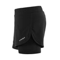 Women 2-in-1 Running Shorts Quick Drying Breathable Active Training Exercise Jogging Cycle Shorts with Longer Liner