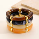 European And American Resin Beaded Bamboo Joint Geometric Exaggerated Color Matching Design Bracelet