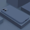Solid Color Straight Edge TPU Liquid Silicone Phone Case