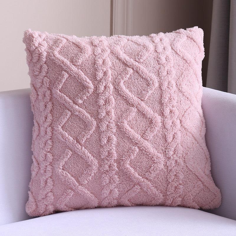 New Style Household Nordic Plain Cushion Cover Plush Warp Knitting