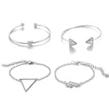 Knotted Triangle Honeycomb Four-piece Bracelet