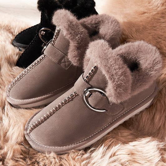 Fluffy Warm Snow Boots For Schoolgirl Bean Shoes