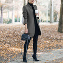 Autumn And Winter New Fashion Stand Collar Women's Woolen Coat