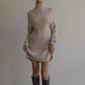 Long Sleeve Turtleneck Sweaters Dress