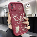 New Painted Silver Butterfly Drop-resistant Phone Case