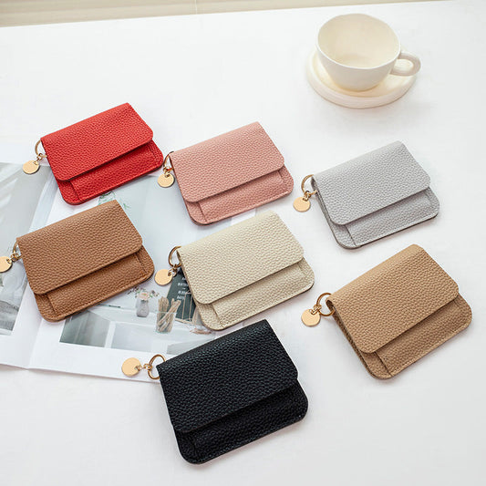 Women's Short Chic Multiple Card Slots Magnetic Snap Wallet