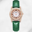 Women's Korean-style Diamond-embedded Creative Watch With Roman Scale