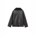 Women's Clothing Retro Lapels Fur Integrated Loose Jacket