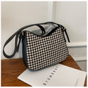 Fashion Leather Women's Check Crossbody Bag