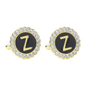 Round Diamond French Cufflinks Men's 26 Letters