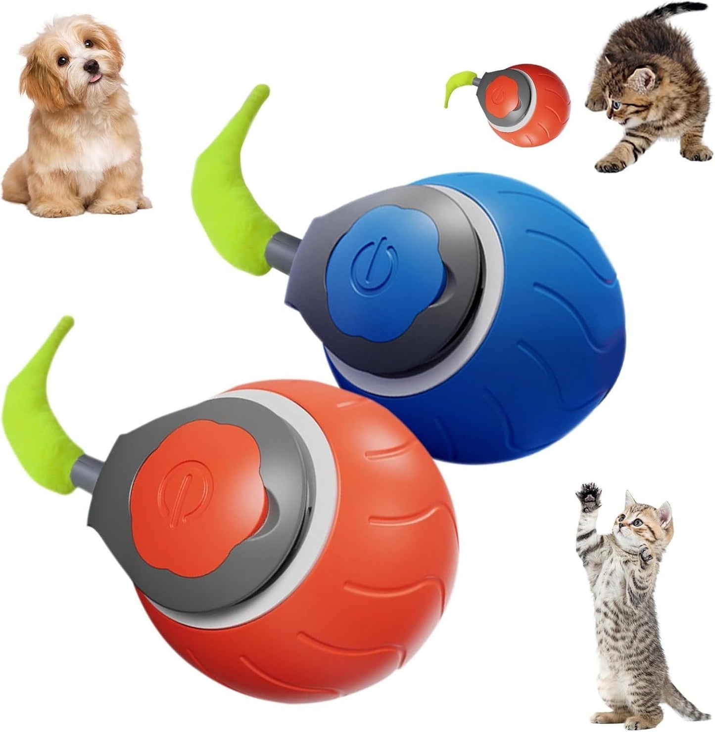 Speedy Tail Cat Toy,Interactive Cat Toy For Indoor Cats,Cat Ball Toy,Interactive Cat Toy Ball,Two Speed Adjustment,USB Rechargeable