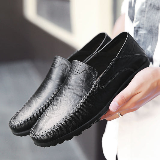 British Style Men's Casual Fashion Soft Bottom Leather Shoes