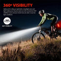 LED Rechargeable Bike Lights Bicycle Torch Front & Rear Lamp Set USB Waterproof