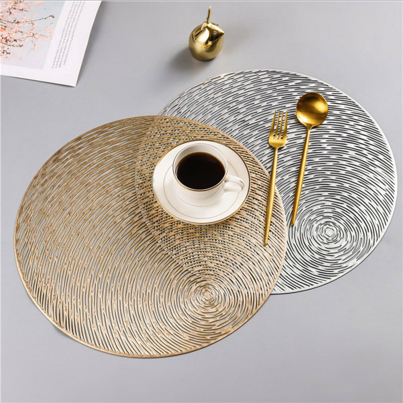 Stylish Round Dining Table Kitchen Hollow Pvc Heat Proof Mat