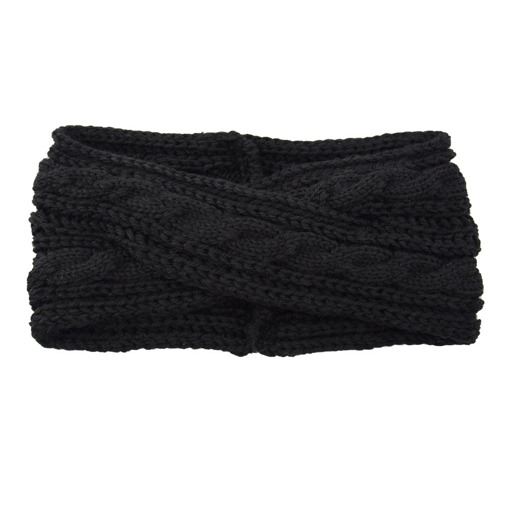 European And American Knitting Twist Cross Wool Hair Band