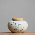 Hand Drawn Tea Jar Household Storage Tank Porcelain Sealed Portable