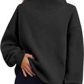 Casual Style Fleece Shirt Thick Half Turtleneck Loose Women's Sweater