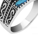 Alloy Inlaid Zircon Ring For Men