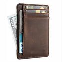 Men's Genuine Leather Anti-theft Swiping Card Holder