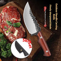 Hand-forged Red Pear Solid Wood Handle Outdoor Camping Handle Meat Knife