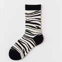 Women's Black And White Cartoon Mid-calf Length Loose Socks