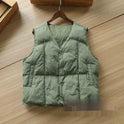 Japanese Retro Simple Men's Winter Thickened V-neck Loose And Warm Vest