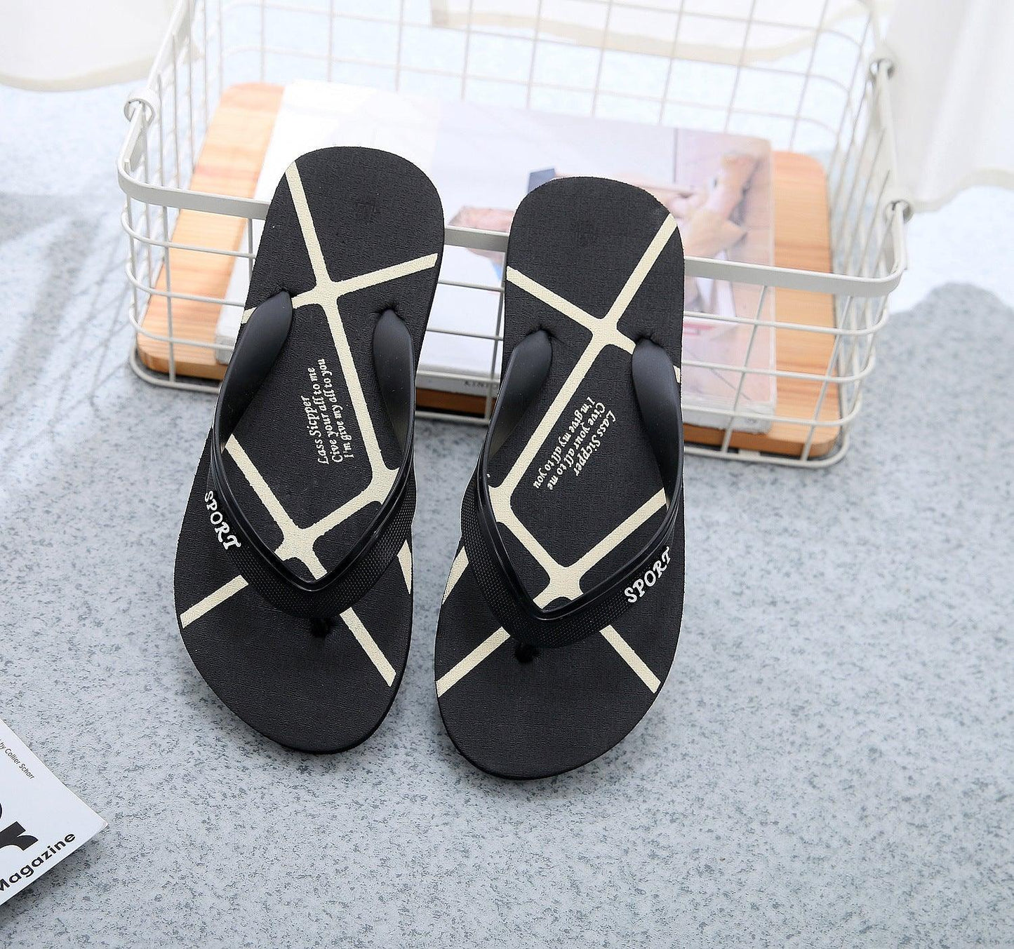Men's And Women's Shoes Beach Non-slip Korean Version Flat Flip-flops