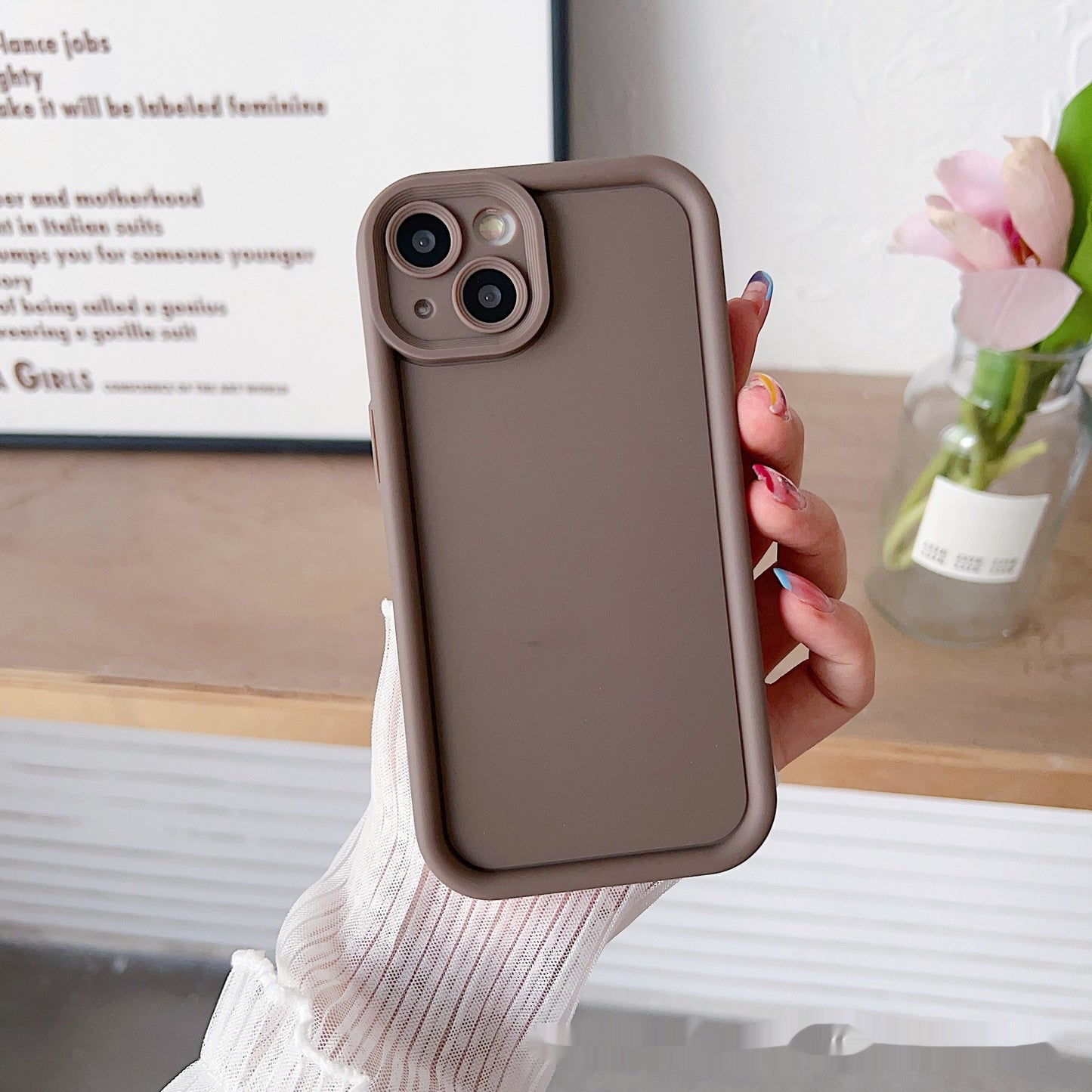 Simple Solid Color Casual Frosted Phone Case