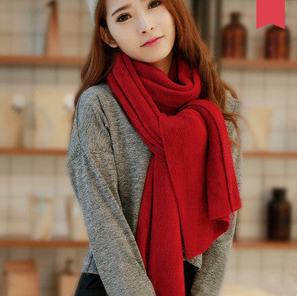 Casual Solid Color Warm And Long Couple Scarf