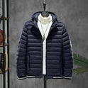 Men's Cotton-padded Jacket With Detachable Cap For Light And Warmth