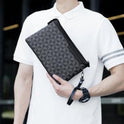 Men's Plaid Leather Portable Envelope Fashion Youth Wallet