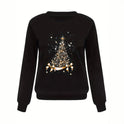 Women's Christmas Printed Loose Top Long Sleeve