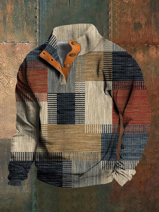 Spring And Autumn Zipper Digital Printing Men's Sweater