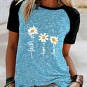 Three Little Daisies Print Short-sleeved T-shirt