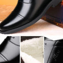 Winter Real Leather With Fleece Lining Men's Cotton Shoes