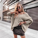 New Loose V-neck Off-shoulder Knitwear Casual