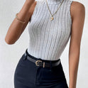 Sleeveless Slim Fit Slimming Knitted Vest Top