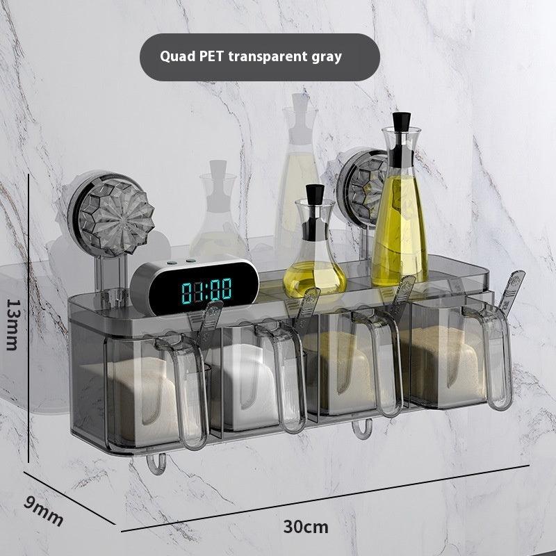 Light Luxury Kitchen Wall Hanging Transparent Seasoning Box Punch-free Dustproof Moisture-proof
