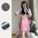 Japanese High Waist Pleated Women's Summer Skirt