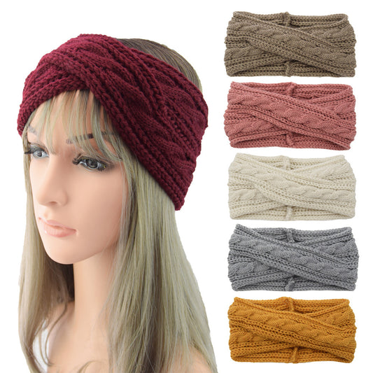 European And American Knitting Twist Cross Wool Hair Band