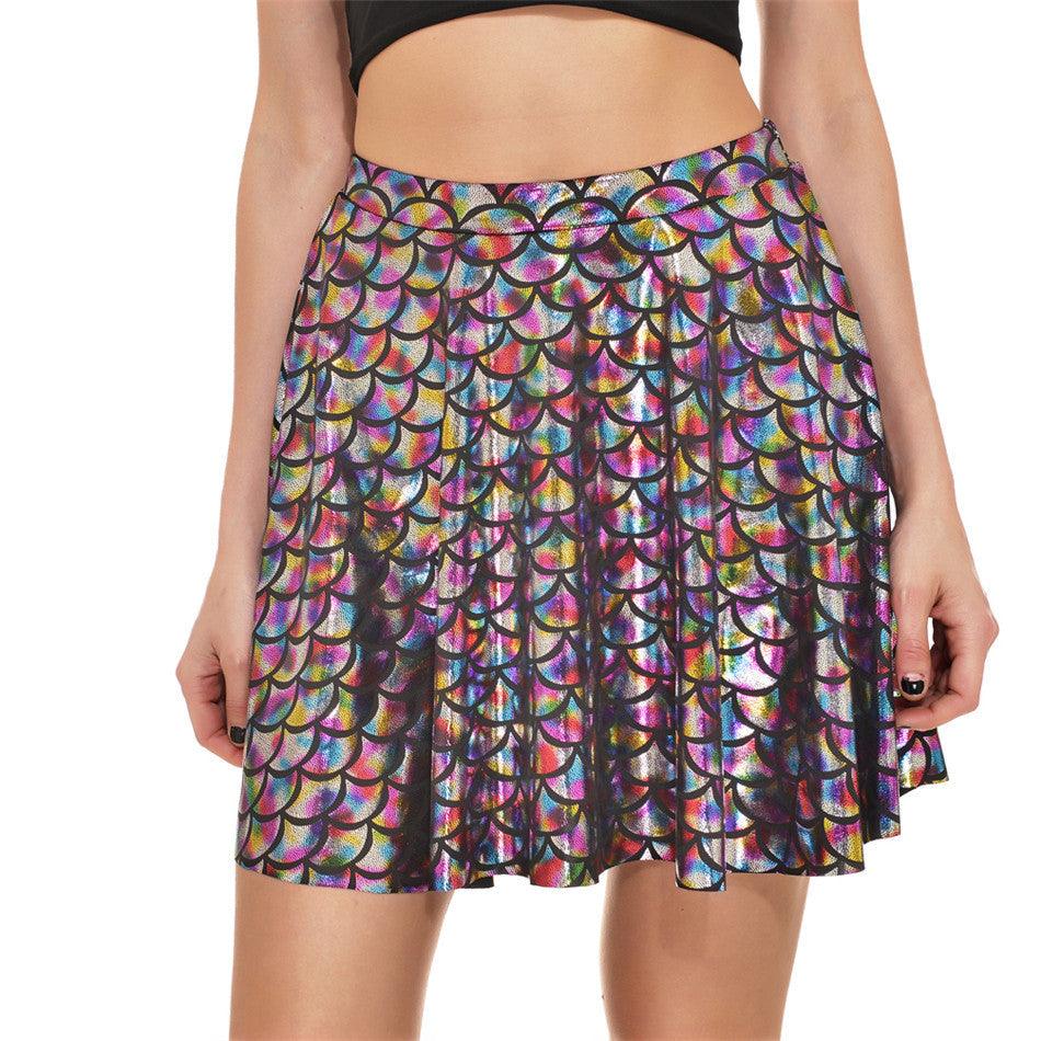 Shiny Multicolor Multi-Sized Fish Scale Skirt