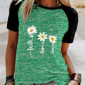 Three Little Daisies Print Short-sleeved T-shirt