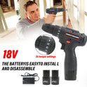 2 Battery 21V Cordless Combi Hammer Impact Drill Driver Electric Screwdriver Kit