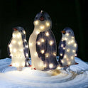 3X Christmas Penguin Acrylic LED Light Up Decoration Indoor Outdoor Figurine