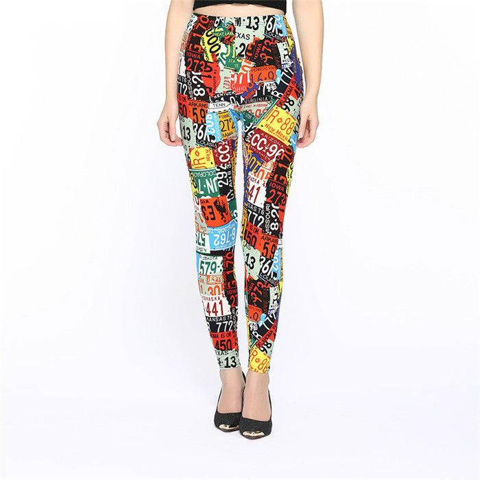 Women's Fashion Double-sided Brushed English Letters Nine-quarter Pants