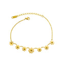 Titanium Steel Plated 18k Simple Flower Anklet