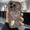 New Painted Silver Butterfly Drop-resistant Phone Case