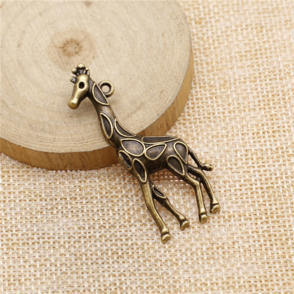 Ancient Zinc Alloy Accessories Cute Animal Giraffe Pendant